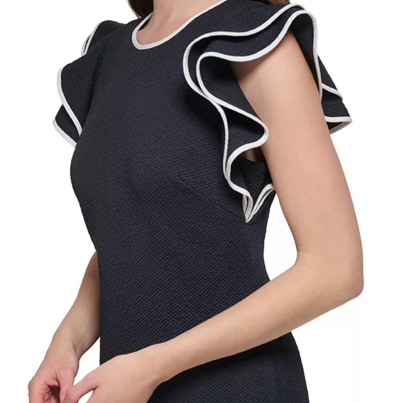 Tommy Hilfiger Flutter-Sleeve Mini Dress - Black 6 - Picture 2 of 7